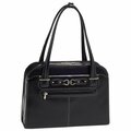 A1 Luggage Oak Grove - Black Leather Fly-Through Checkpoint-Friendly Ladies Briefcase A13043786